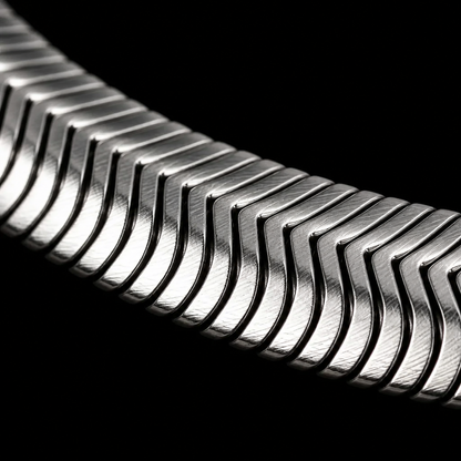VIPERA Snake Bone Collar — Titanium Steel Chain — 03-detail
